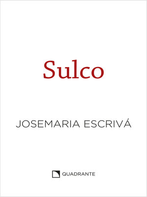 cover image of Sulco--Capa branca